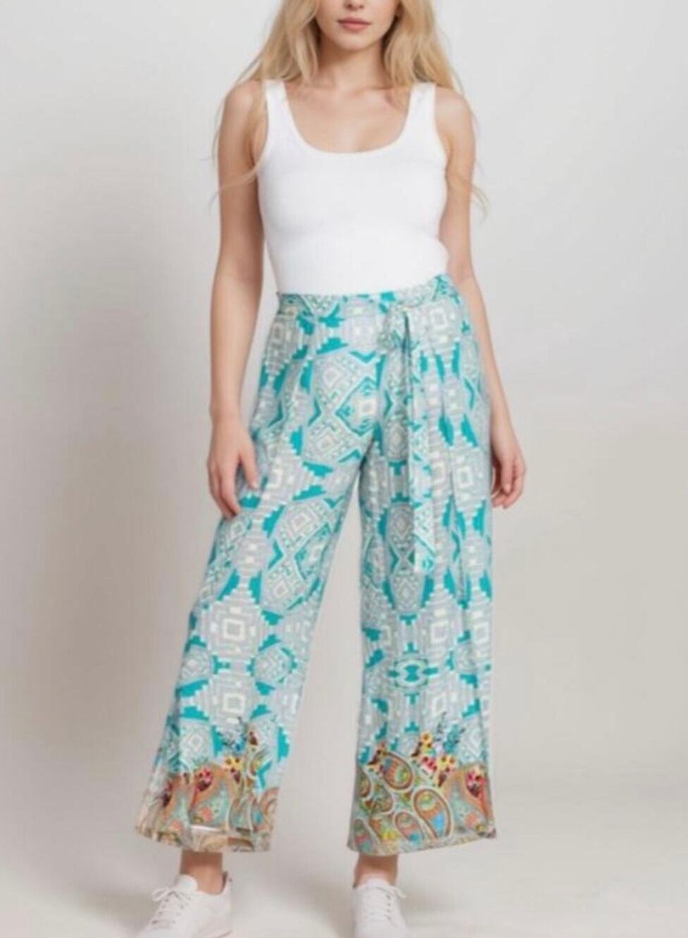 Johnny Was Dandridge Wrap Pants Women's Size XL - Boho Chic Split Palazzo Pants